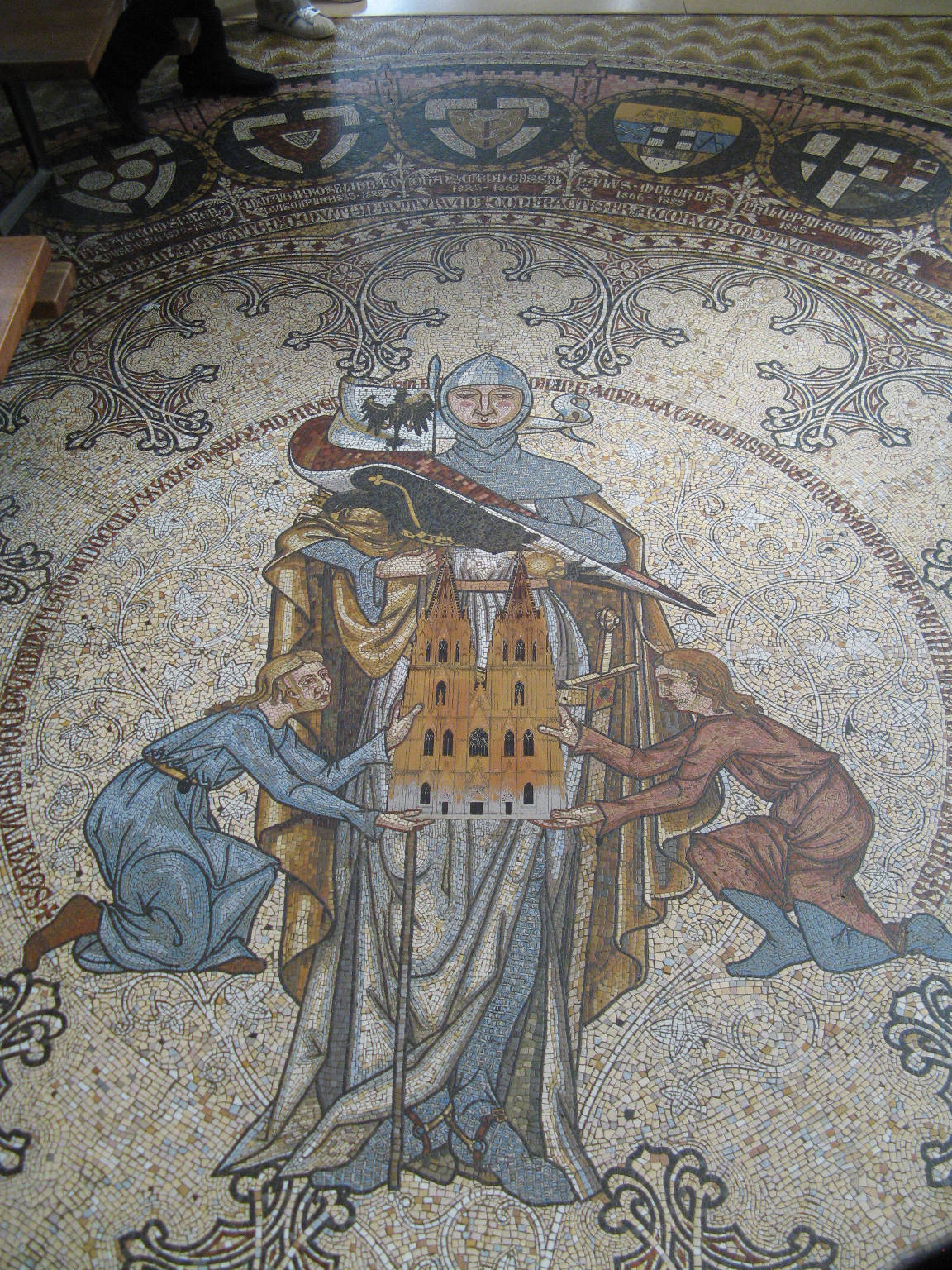 A mosaic on the floor